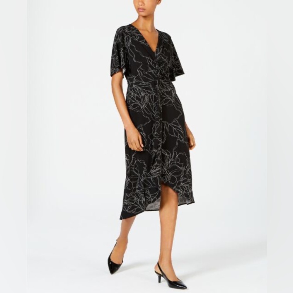 Alfani Designer Dress Collection: Black Art Blossom Style Size 4